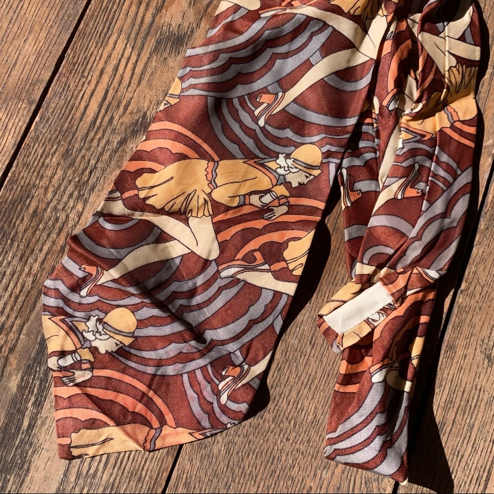 Vintage 70s Does 20s May Co Art Deco Flapper Novelty Tie